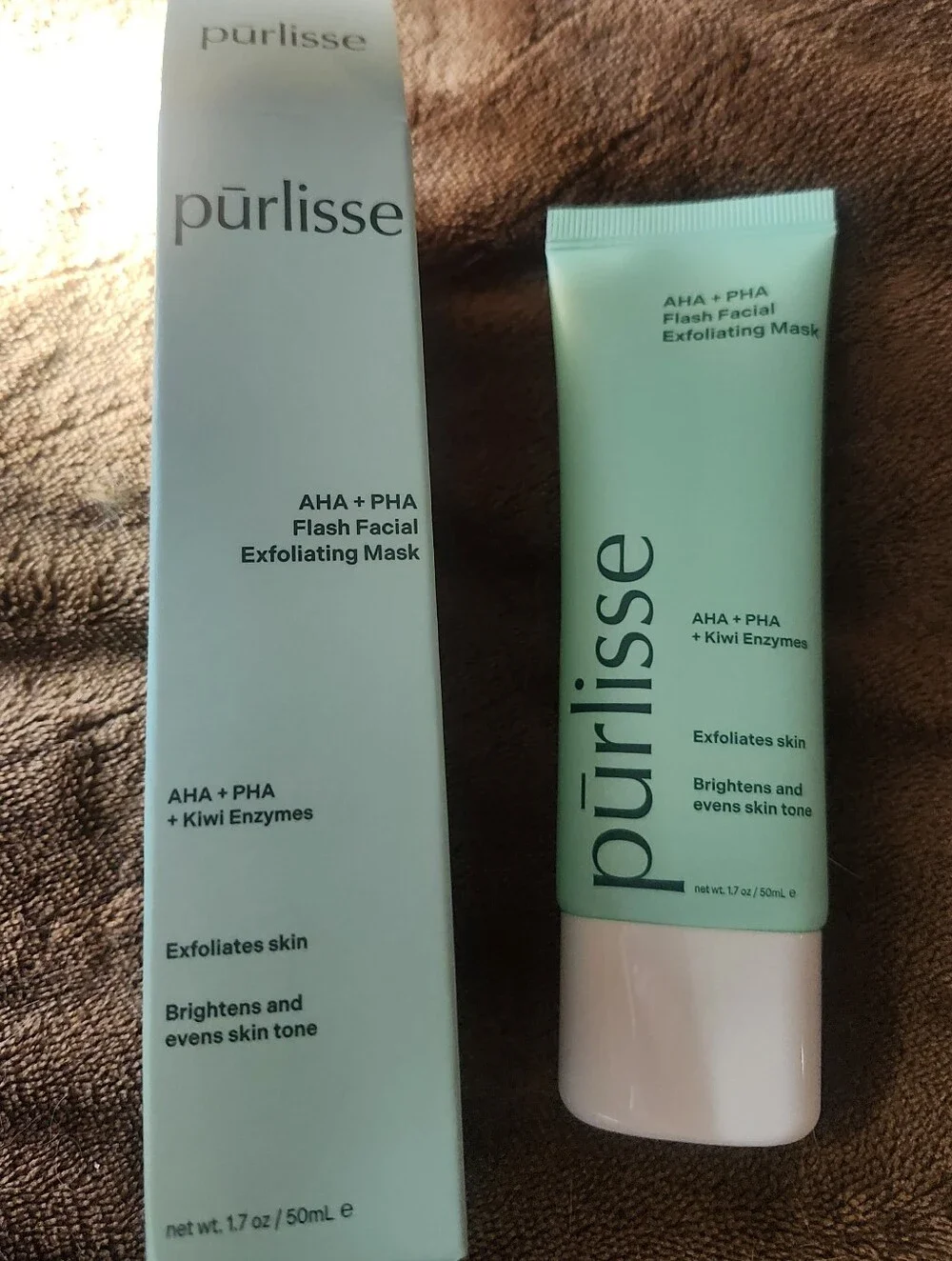 NEW Purlisse AHA + PHA Flash Facial Exfoliating Mask Full Size 1.7 Oz / 50 ML e